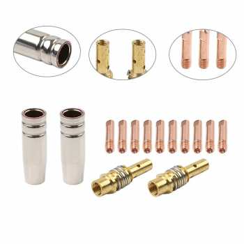 Gambar produk JINGU Nozzle Obor Las Welding Torch Tip Holder 15AK MIG 1.0mm 16 PCS