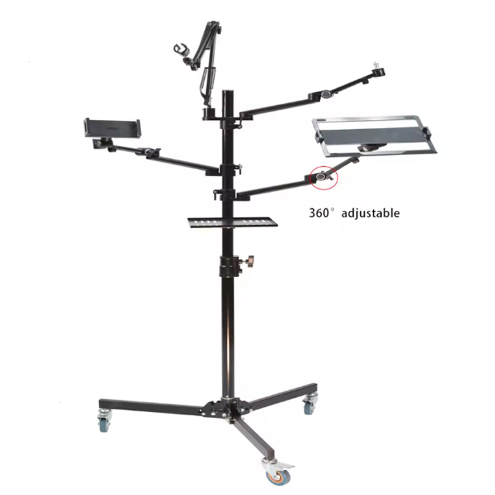 TaffSTUDIO Bracket Multi Arm Camera Mic Monitor Holder with Wheels - KMD-Z2 Gambar produk TaffSTUDIO Bracket Multi Arm Camera Mic Monitor Holder with Wheels - KMD-Z2