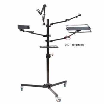 TaffSTUDIO Bracket Multi Arm Camera Mic Monitor Holder with Wheels - KMD-Z2