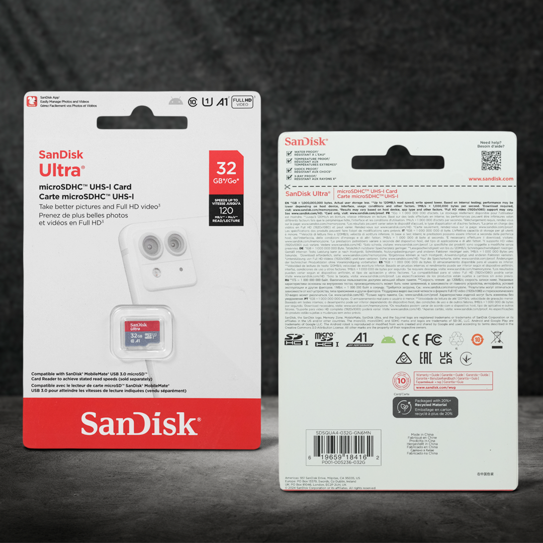 SanDisk Ultra microSDHC UHS-I Class 10 A1 120MB/s 32GB - SDSQUA4 Gambar produk SanDisk Ultra microSDHC UHS-I Class 10 A1 120MB/s 32GB - SDSQUA4