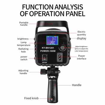 Gambar produk SHUNYI Lampu Studio LED Fill Light 3in1 Color Universal Mount 100W - KY-BK1201