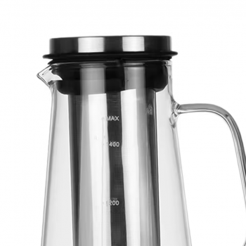 Gambar produk MagiDeal Teko Kaca Kopi Teh Water Jug Stainless Steel Filter 1500ml - MD-10