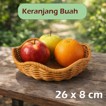 KKHouse Keranjang Wadah Buah Basket Storage Holder Plastic Rattan - C0010
