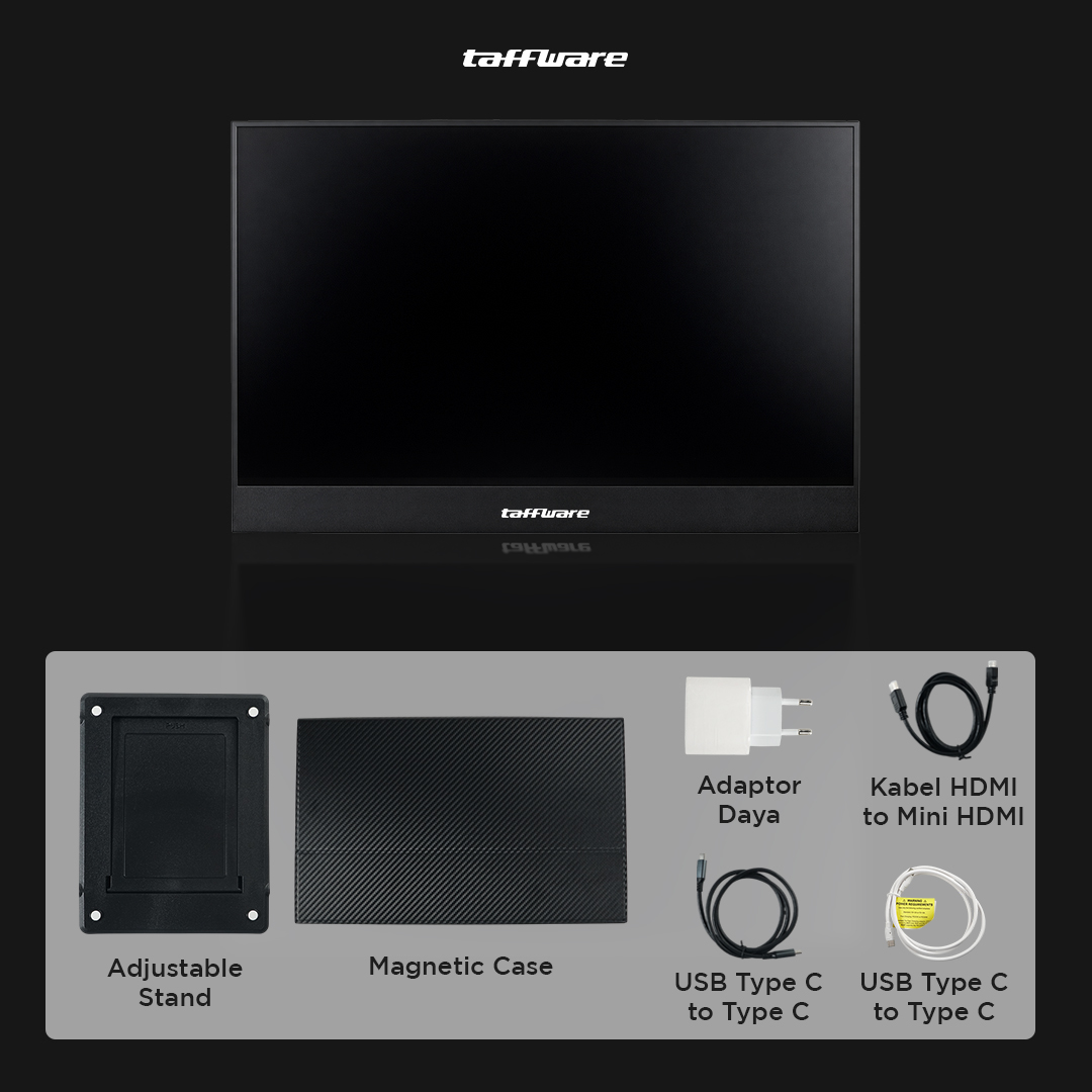Gambar produk Taffware Portable Monitor 15.6 Inch IPS UHD 4K 60Hz Type C Mini HDMI - SJD1505