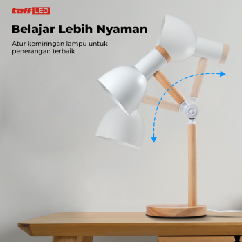 Gambar produk TaffLED Lampu Meja Belajar LED Model Nordic Wooden Art 12W 3in1 Color - PK407