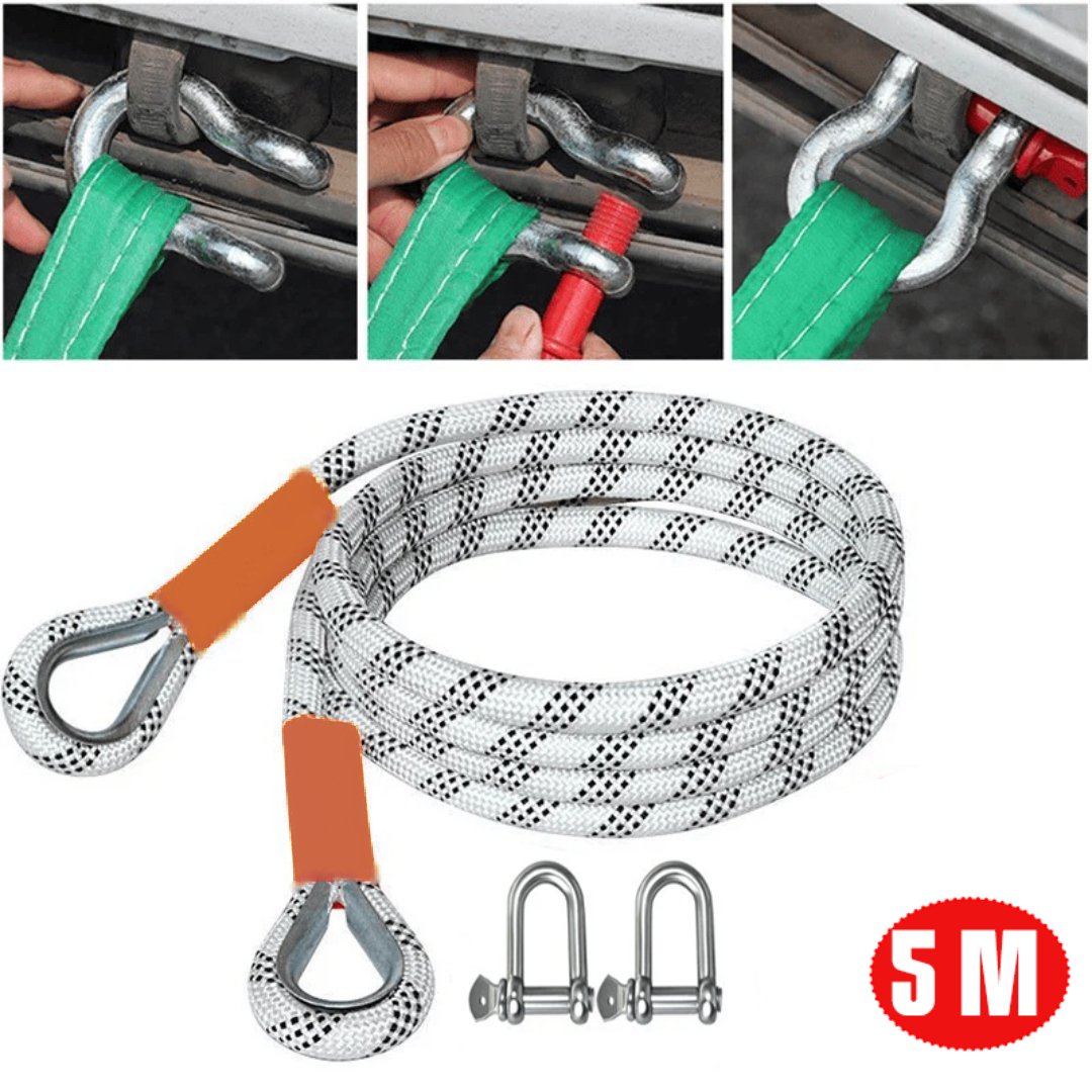 IFANYUO Tali Derek Car Tow Rope Strap Rescue 5 Ton Polyester 18mm 5M - LJY024 Gambar produk IFANYUO Tali Derek Car Tow Rope Strap Rescue 5 Ton Polyester 18mm 5M - LJY024