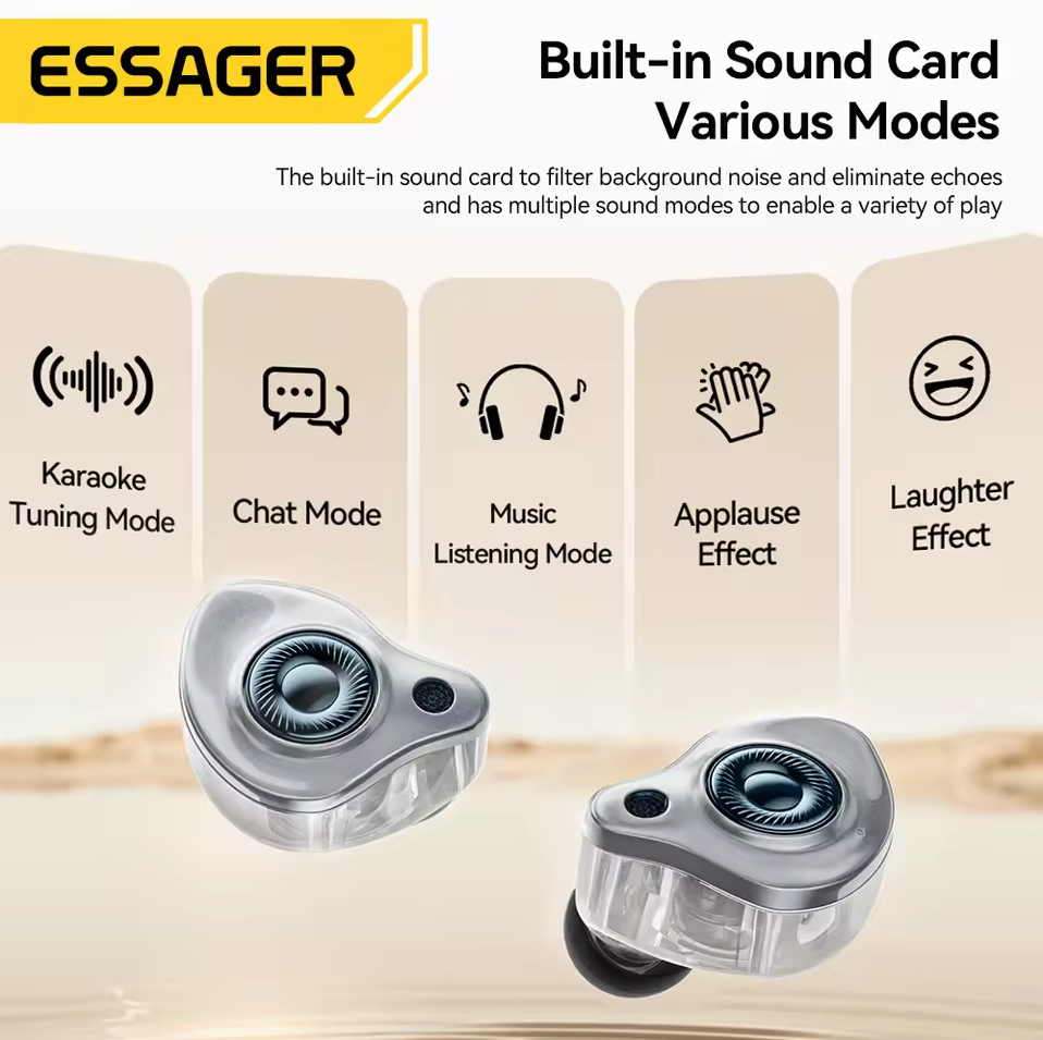 ESSAGER Earphones Karaoke Sound Card HiFi Stereo 1.2M with Mic - SK1 Gambar produk ESSAGER Earphones Karaoke Sound Card HiFi Stereo 1.2M with Mic - SK1