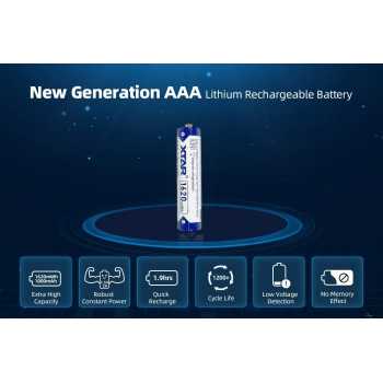 XTAR Baterai AAA Lithium Battery Rechargeable 1.5V 1000mAh/1620mWh - XA3 - Blue