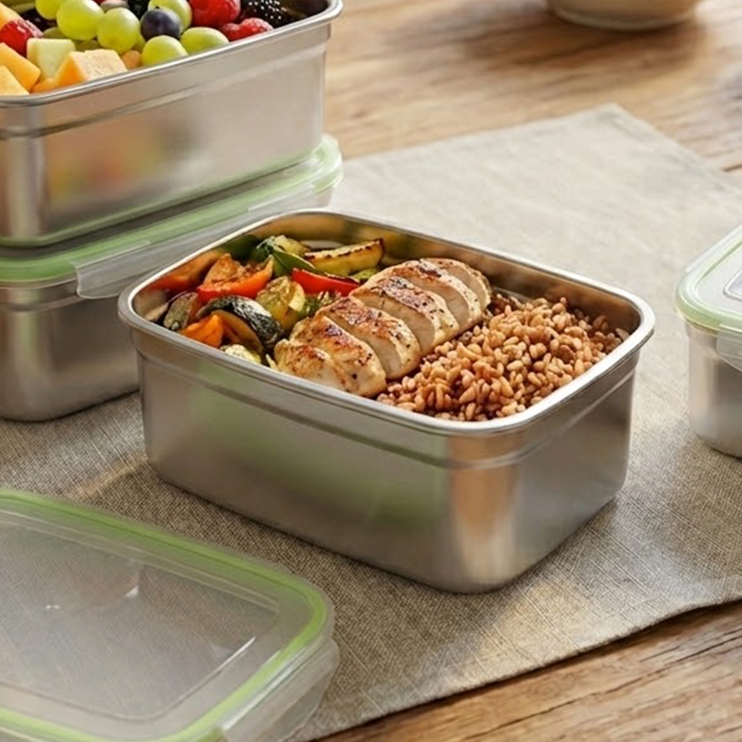 TaffHOME Kotak Makan Anti Tumpah Deep Lunch Box Stainless Steel 304 1500ml - Slyz51 Gambar produk TaffHOME Kotak Makan Anti Tumpah Deep Lunch Box Stainless Steel 304 1500ml - Slyz51