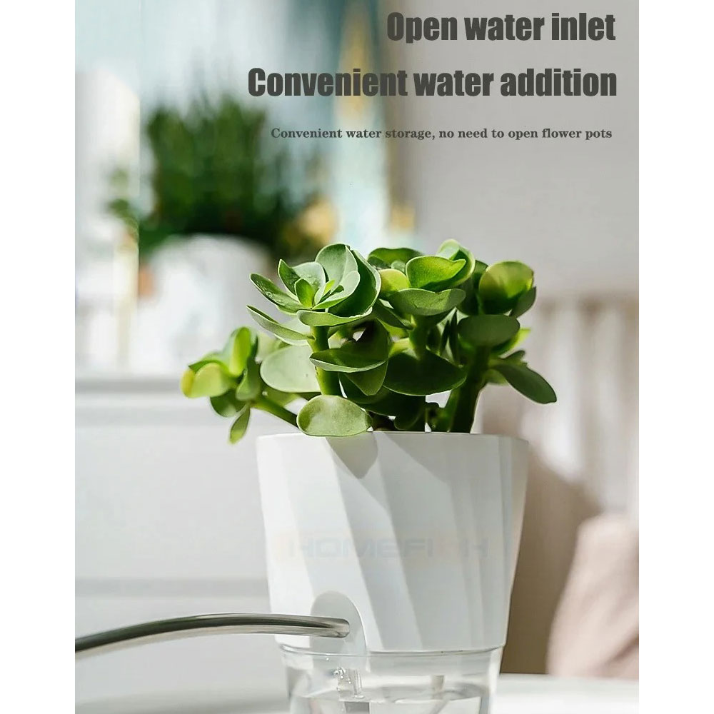 Olize Pot Tanaman Otomatis Self Watering Slim Transparant Home Garden - A709 Gambar produk Olize Pot Tanaman Otomatis Self Watering Slim Transparant Home Garden - A709