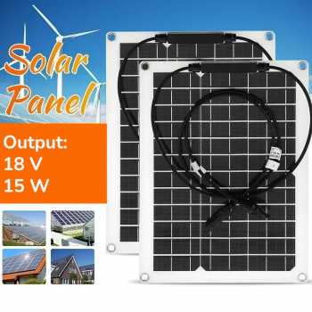 Sola Bright Solar Panel Waterproof Monocrystalline 18V 15W 2 PCS - PV-XC502