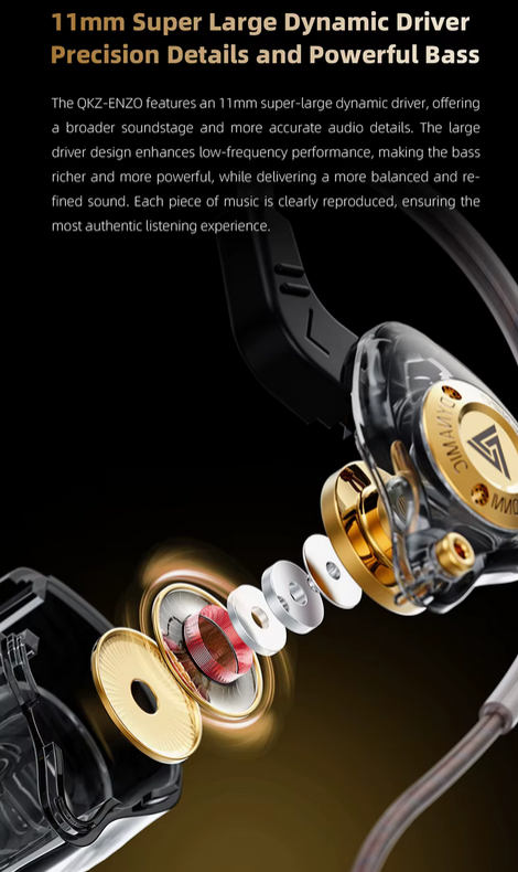 QKZ ENZO Wired Earphone In Ear Bass HiFi Dynamic Driver 11mm with Mic - QKZ-ENZO Gambar produk QKZ ENZO Wired Earphone In Ear Bass HiFi Dynamic Driver 11mm with Mic - QKZ-ENZO