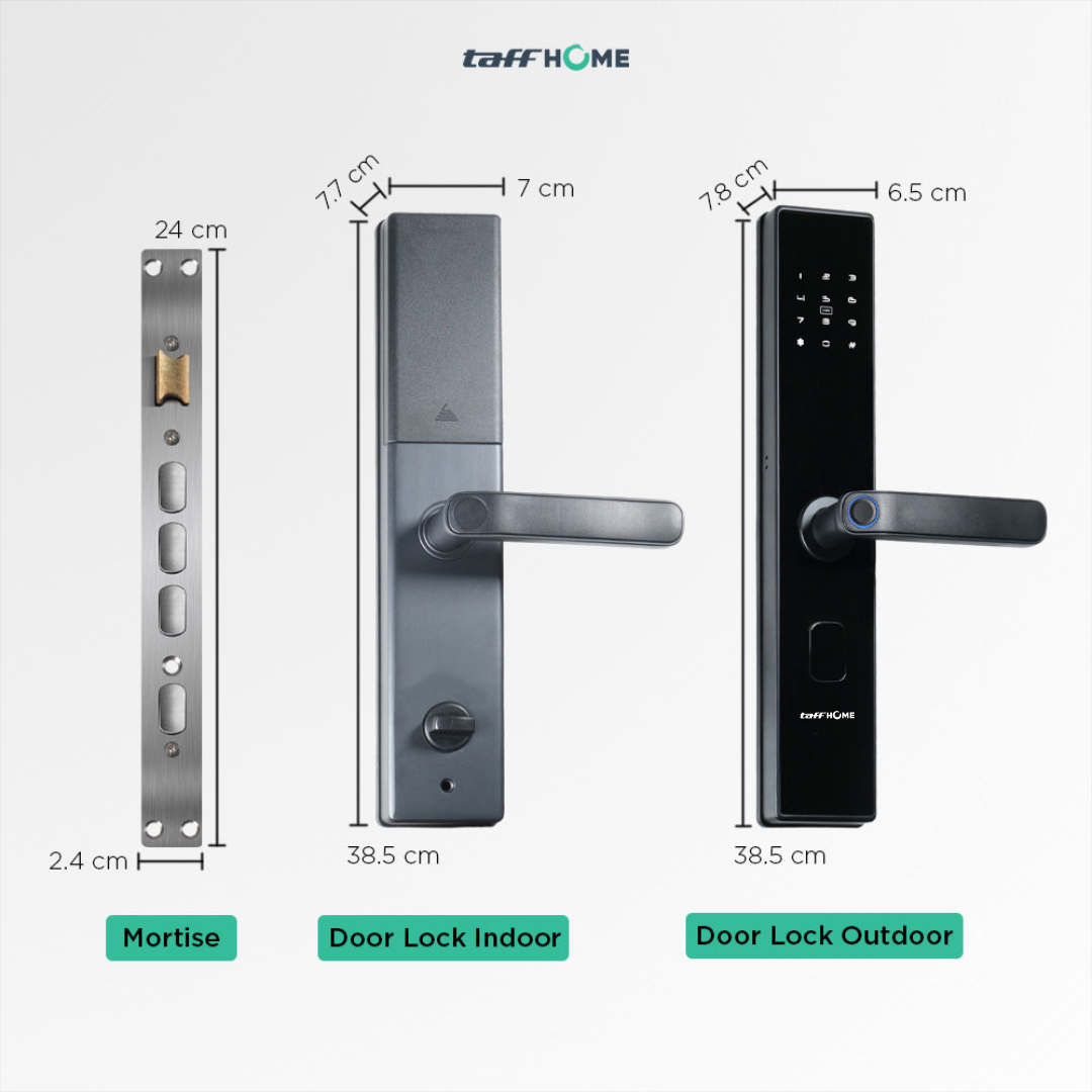 TaffHOME Smart Door Lock Fingerprint Password Bluetooth Card TTLock - B09TT Gambar produk TaffHOME Smart Door Lock Fingerprint Password Bluetooth Card TTLock - B09TT