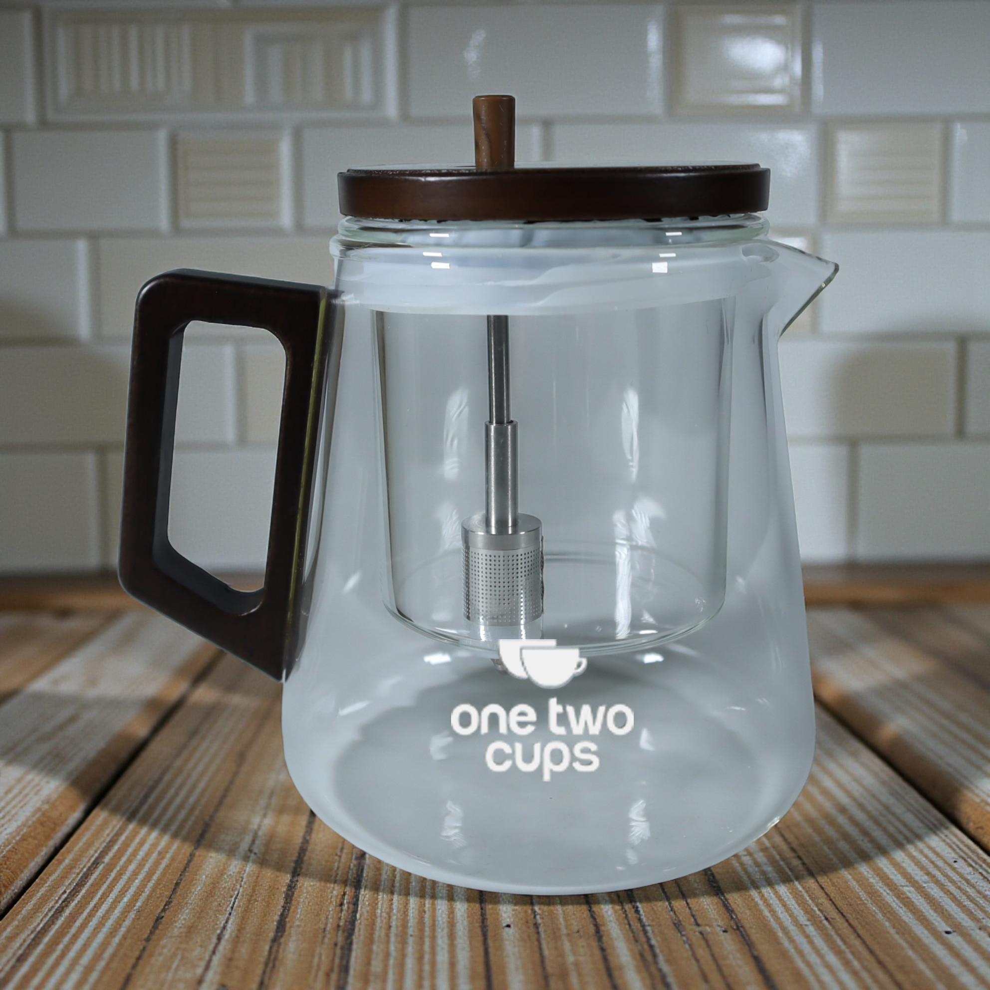 Gambar produk One Two Cups Teko Teh Kaca Tahan Panas One Click Filter Teapot 650ml - M-650