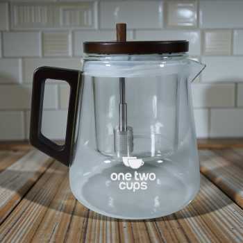 Gambar produk One Two Cups Teko Teh Kaca Tahan Panas One Click Filter Teapot 650ml - M-650