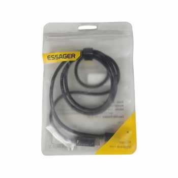 Gambar produk ESSAGER Kabel Data Type C to Type C Fast Charging Braided LED 5A 100W 1M - ES-X28