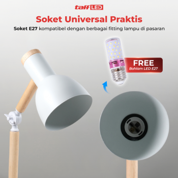 Gambar produk TaffLED Lampu Meja Belajar LED Model Nordic Wooden Art 12W 3in1 Color - PK407