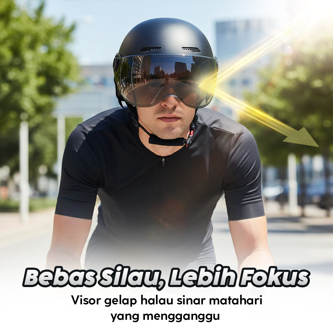 Lamgool Helm Sepeda Skuter Retro Motorcycle Helmet with Visor - U10 Gambar produk Lamgool Helm Sepeda Skuter Retro Motorcycle Helmet with Visor - U10