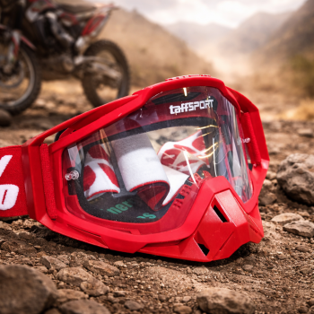 TaffSPORT Kacamata Helm Motor Goggles UV400 Protection Windproof - UV400