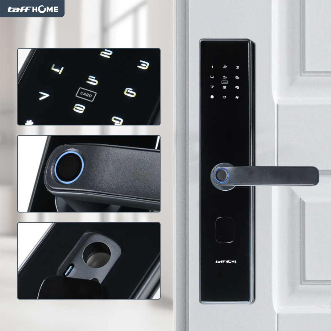 TaffHOME Smart Door Lock Fingerprint Password Bluetooth Card TTLock - B09TT Gambar produk TaffHOME Smart Door Lock Fingerprint Password Bluetooth Card TTLock - B09TT