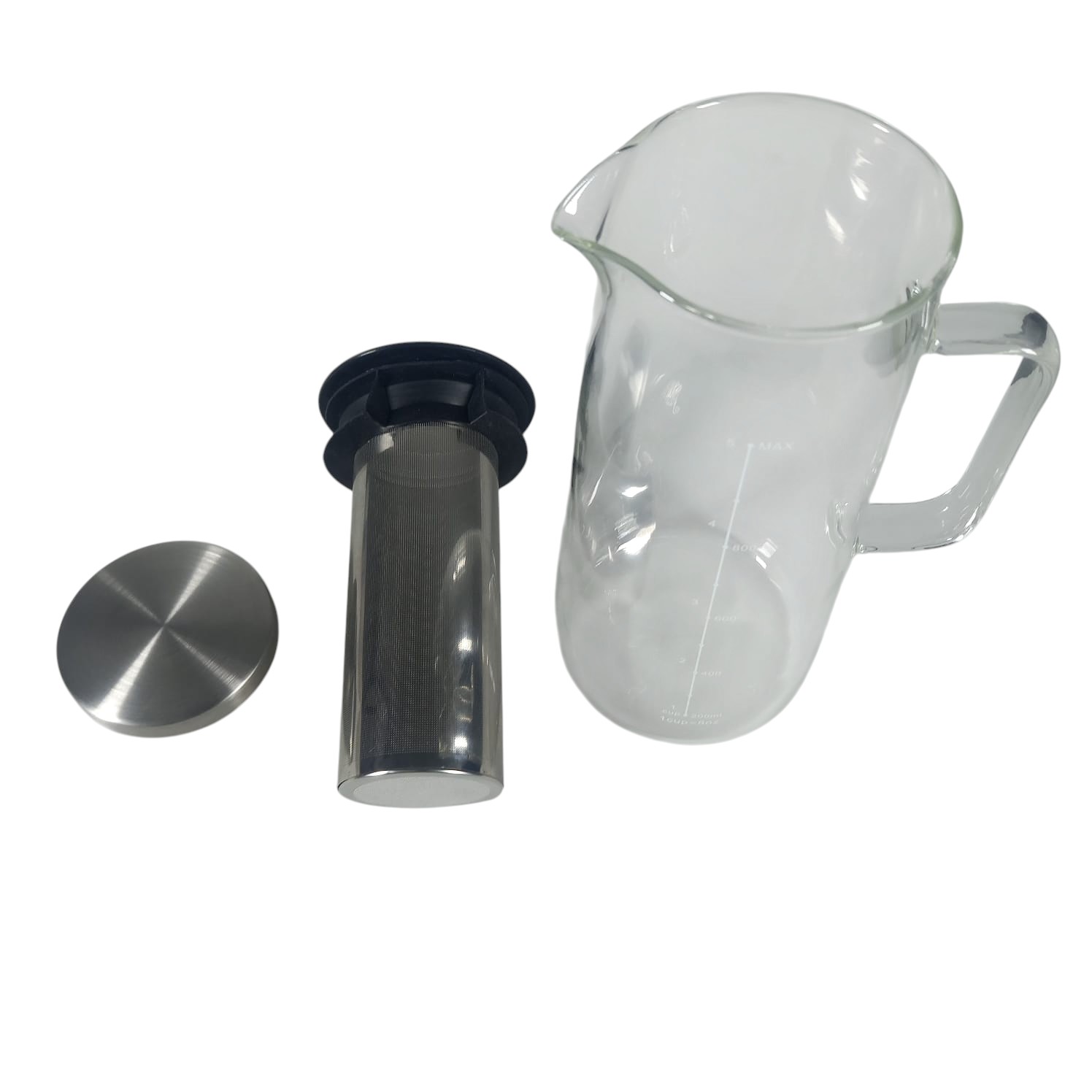 Gambar produk MagiDeal Teko Kaca Kopi Teh Water Pitcher Jug Stainless Steel Filter 1000ml - MD-10