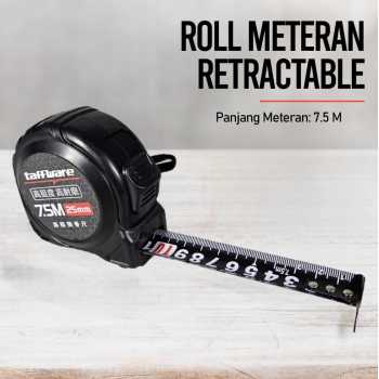 Gambar produk Taffware Meteran Roll Tukang Bangunan Measuring Tape Auto Lock 7.5M - SD75M