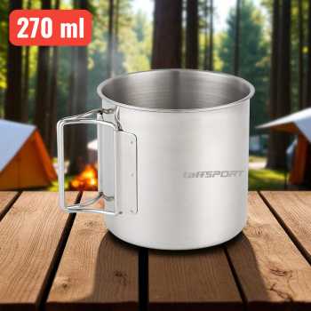TaffSPORT Cangkir Kopi Stainless Steel Gagang Lipat Camping Mug - INU164