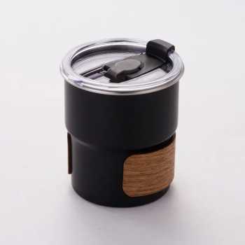 JUMPINJOK Gelas Kopi Tumbler Glass Cup Lid Bamboo Cover 300ml - HD-15