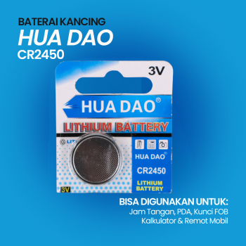 Gambar produk HUA DAO Baterai Kancing Lithium CR2450 3V 1 PCS