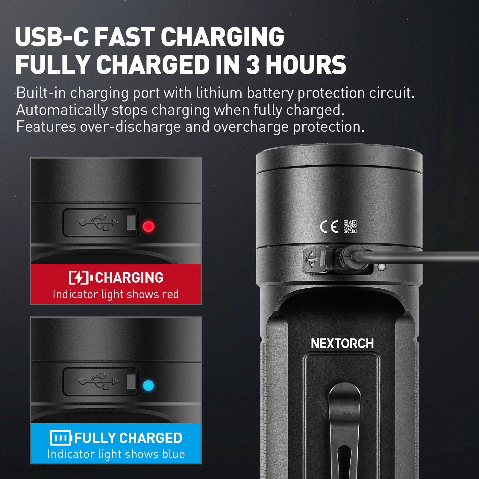 Gambar produk NEXTORCH Lampu Senter LED Bright Tactical USB Type C 10000 Lumens - HL10