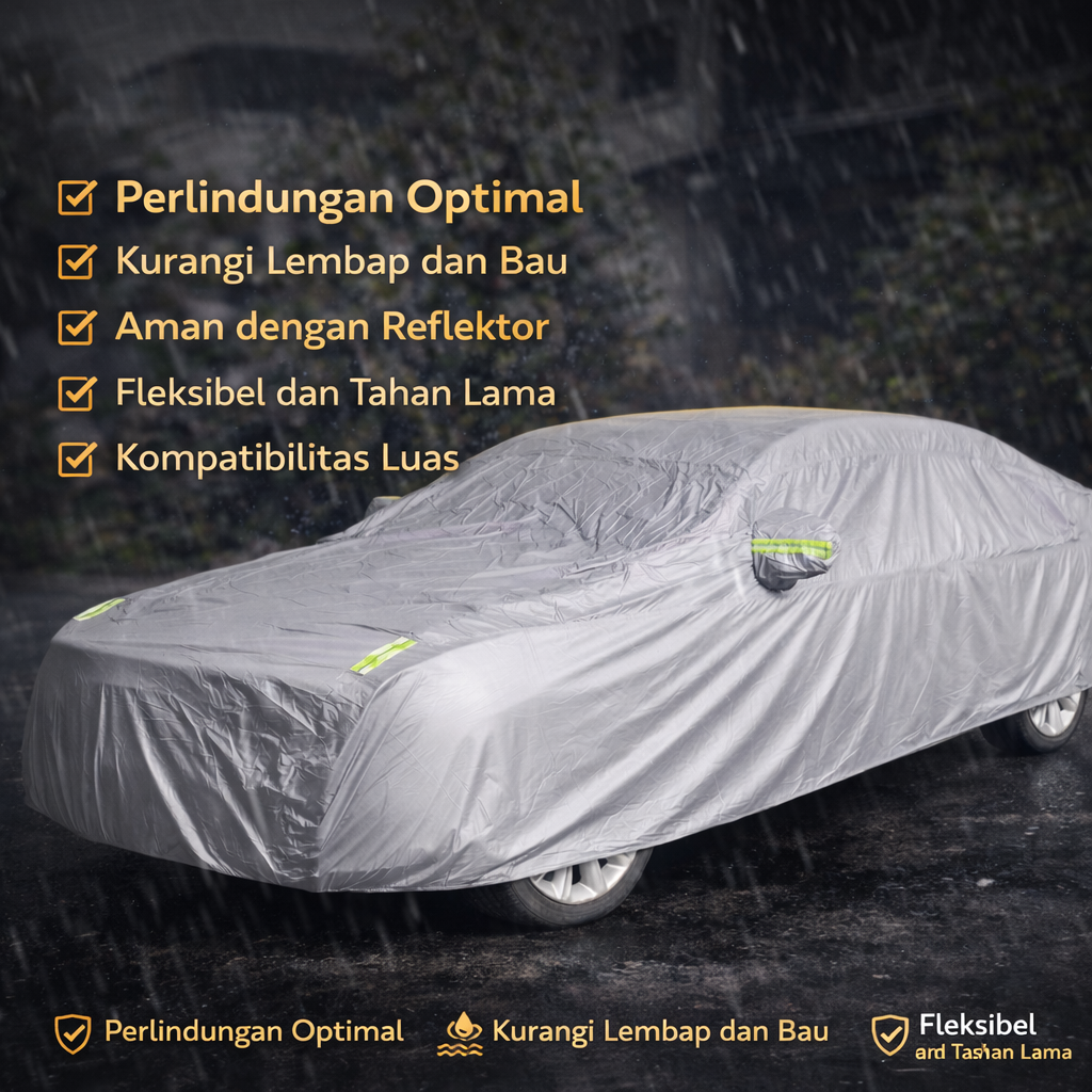 XSD Sarung Mobil Universal Waterproof Sunproof Dustproof Car Cover 3L - JW401 Gambar produk XSD Sarung Mobil Universal Waterproof Sunproof Dustproof Car Cover 3L - JW401