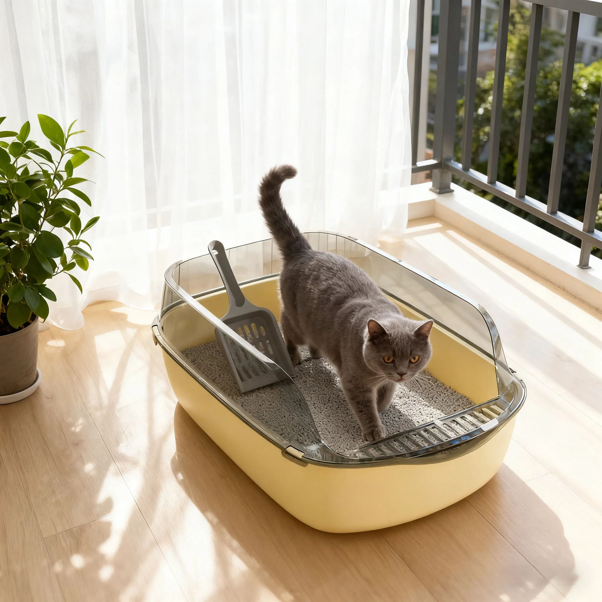 OPTICO Bak Pasir Kucing Detachable Cat Litter Box High Side - OP-13 Gambar produk OPTICO Bak Pasir Kucing Detachable Cat Litter Box High Side - OP-13