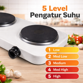 Gambar produk Taffware Kompor Listrik 2 Tungku Portable Hot Plate 2000W - WY-04B