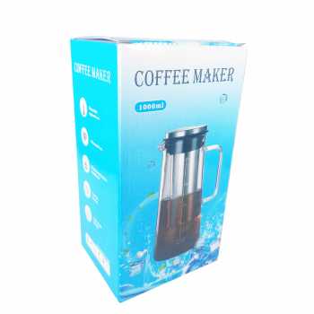 Gambar produk MagiDeal Teko Kaca Kopi Teh Water Pitcher Jug Stainless Steel Filter 1000ml - MD-10