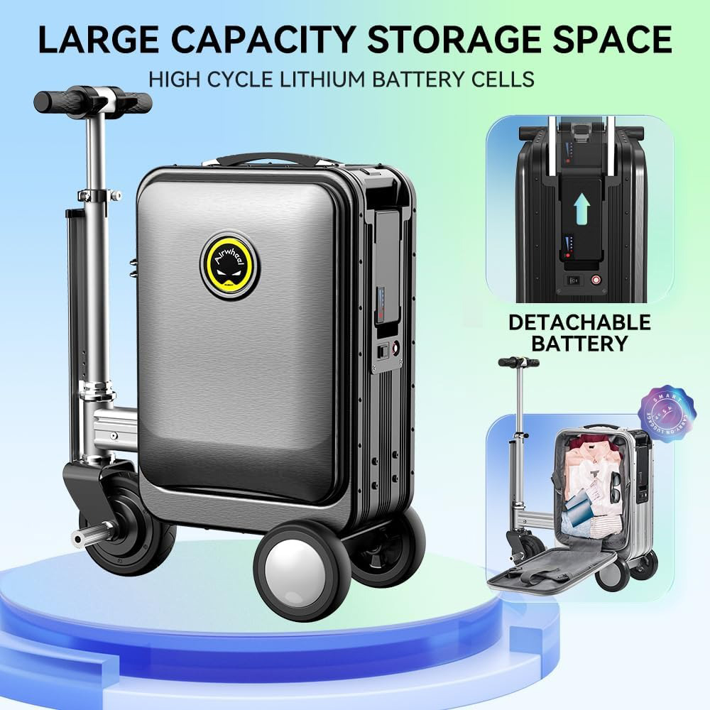 TaffGO Koper Skuter Elektrik Kabin Airwheel Style Luggage 20 Inch - SE40 Gambar produk TaffGO Koper Skuter Elektrik Kabin Airwheel Style Luggage 20 Inch - SE40