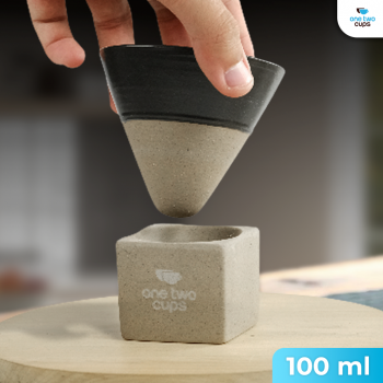 One Two Cups Gelas Keramik Kopi Teh Japanese Cone Shape Cup 100ml - PDQ001