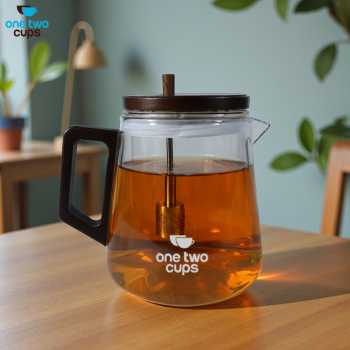 One Two Cups Teko Teh Kaca Tahan Panas One Click Filter Teapot 650ml - M-650