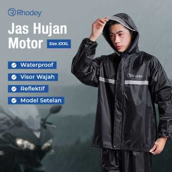 Gambar produk Rhodey Pole Jas Hujan Setelan Motor Hoodie Visor Raincoat Waterproof XXXL - T1