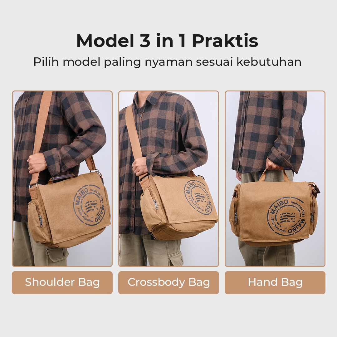 Maibo Manjianghong Tas Selempang Pria Messenger Bag Canvas Printing - 1124 Gambar produk Maibo Manjianghong Tas Selempang Pria Messenger Bag Canvas Printing - 1124