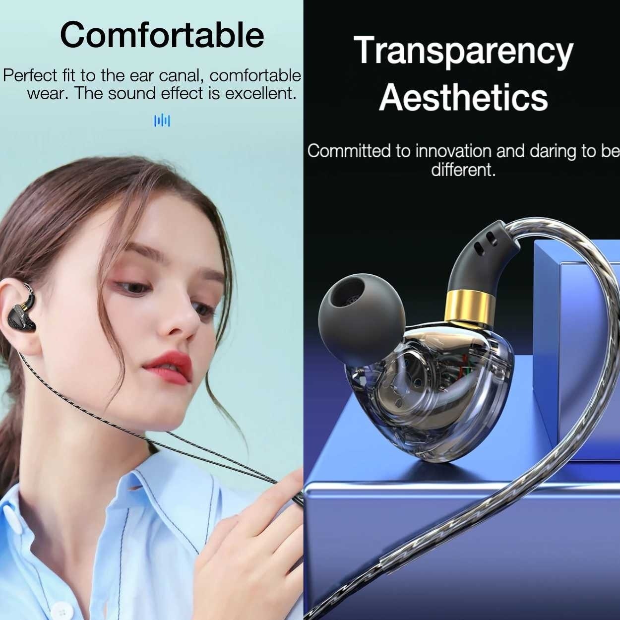 WKZ Earphone In-Ear Subwoofer Gaming Computer Sports with Microphone - S18 Gambar produk WKZ Earphone In-Ear Subwoofer Gaming Computer Sports with Microphone - S18