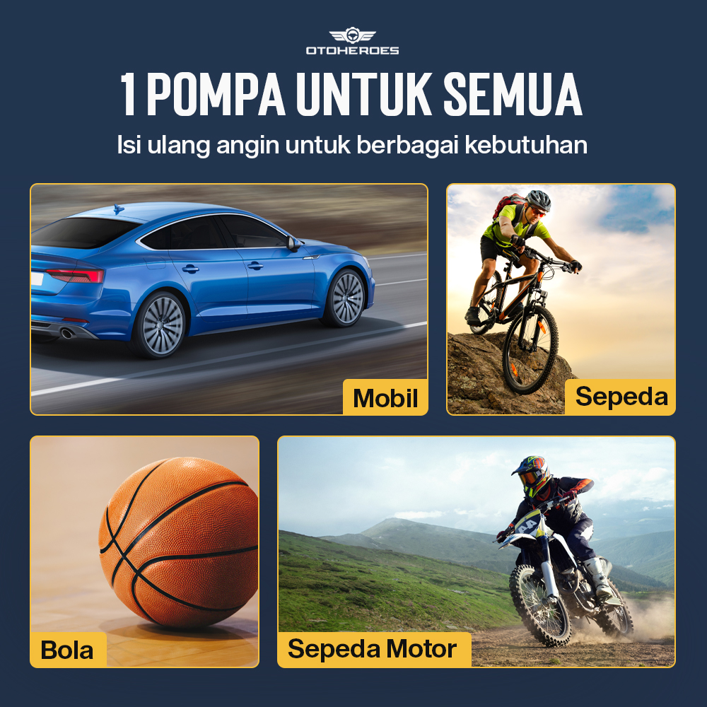 OTOHEROES Pompa Ban Elektrik Portable Air Compressor DC 12V 150 PSI - SCK619-1 Gambar produk OTOHEROES Pompa Ban Elektrik Portable Air Compressor DC 12V 150 PSI - SCK619-1