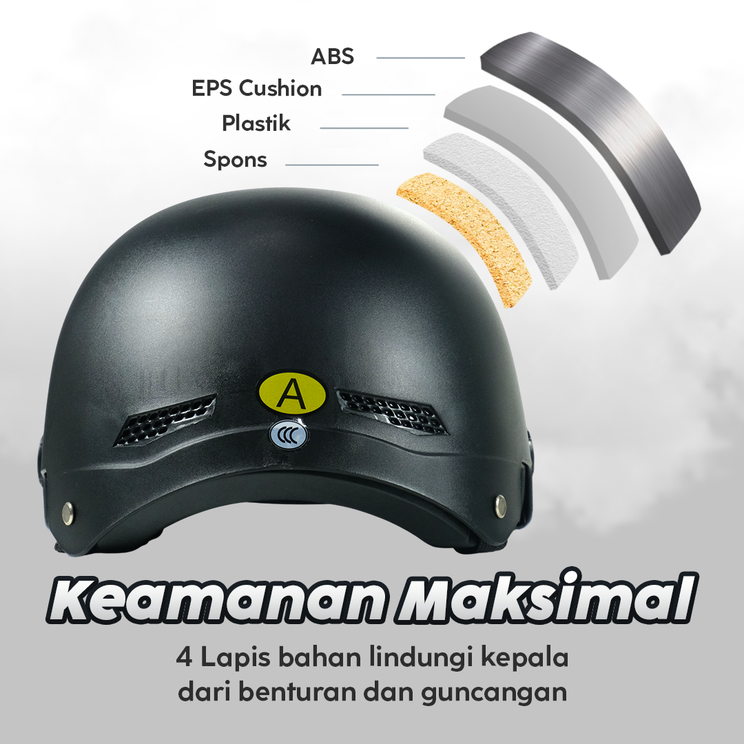 Lamgool Helm Sepeda Skuter Retro Motorcycle Helmet with Visor - U10 Gambar produk Lamgool Helm Sepeda Skuter Retro Motorcycle Helmet with Visor - U10