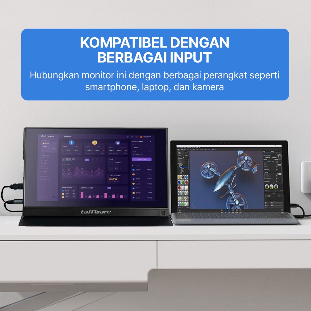 Gambar produk Taffware Portable Monitor Touchscreen 15.6 Inch IPS FHD 60Hz Type C - 1570MTS