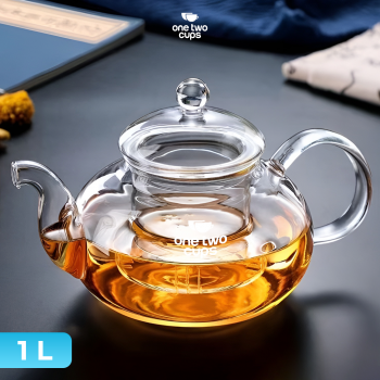 One Two Cups Teko Teh Kaca Saringan Tahan Panas Api Infuser Teapot - 8CV102