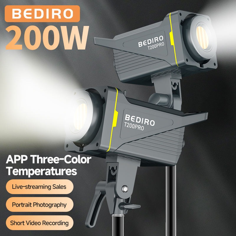 BEDIRO Lampu Studio LED Fill Light 3in1 Color Universal Mount 200W - T200 Pro Gambar produk BEDIRO Lampu Studio LED Fill Light 3in1 Color Universal Mount 200W - T200 Pro