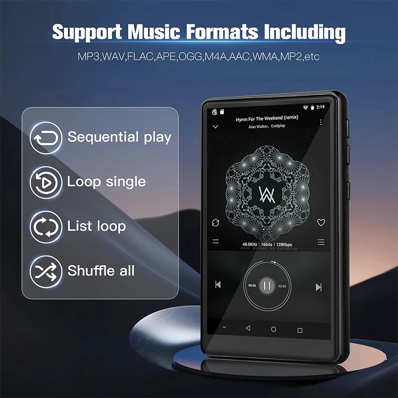 AQTA MP3 Digital Audio Player Bluetooth Android 8.1 MP4 4 Inch 2000mAh - A1 Gambar produk AQTA MP3 Digital Audio Player Bluetooth Android 8.1 MP4 4 Inch 2000mAh - A1