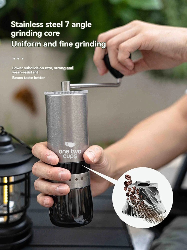 Gambar produk One Two Cups Alat Penggiling Kopi Manual Coffee Grinder Seven Cornered - I-88