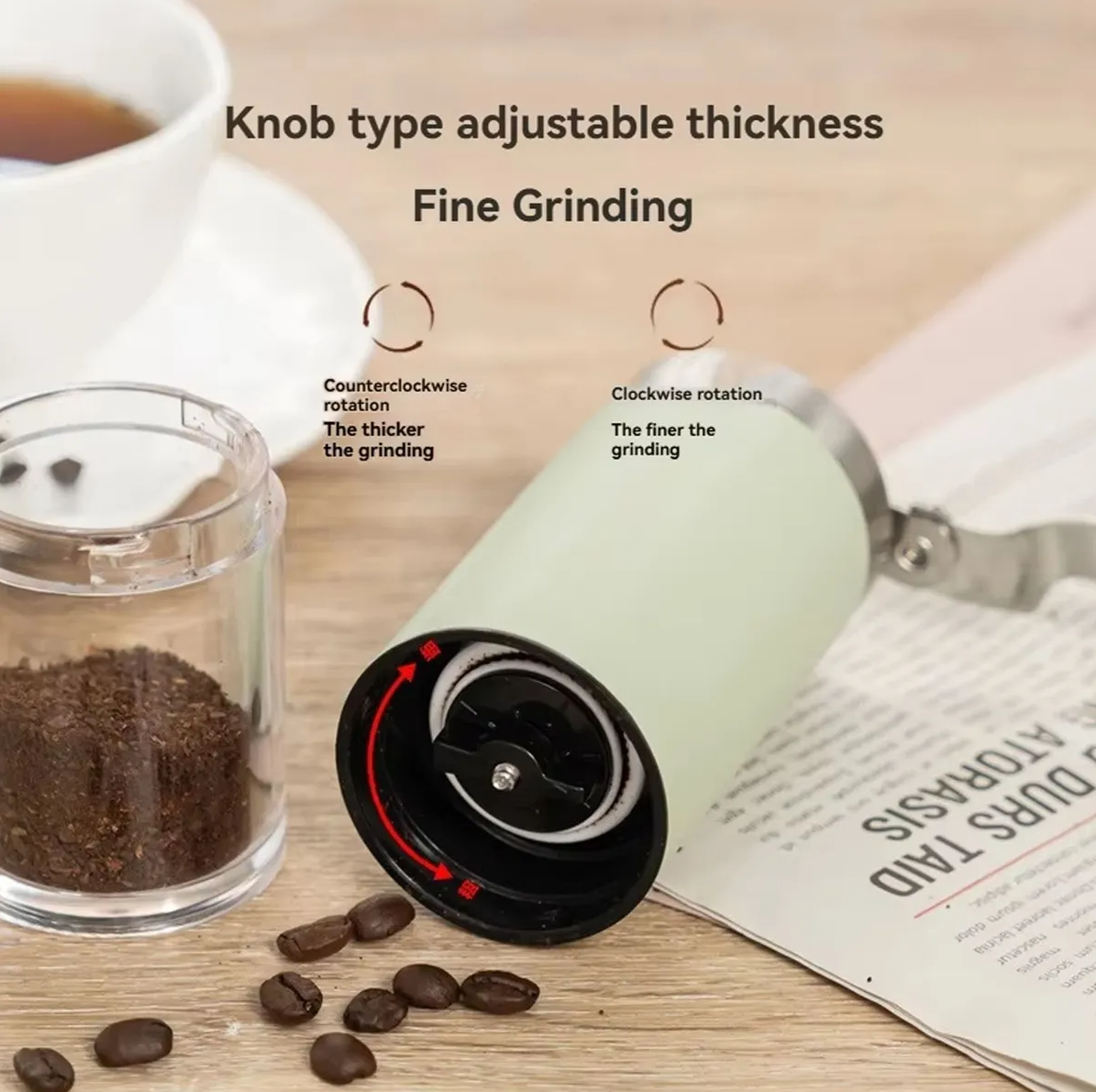 One Two Cups Alat Penggiling Kopi Manual Coffee Grinder Ceramic Core - 4011 Gambar produk One Two Cups Alat Penggiling Kopi Manual Coffee Grinder Ceramic Core - 4011 - 4