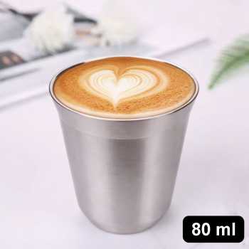 Leeseph Gelas Stainless Steel 304 Double Layer Anti Panas Coffee Cup - L30