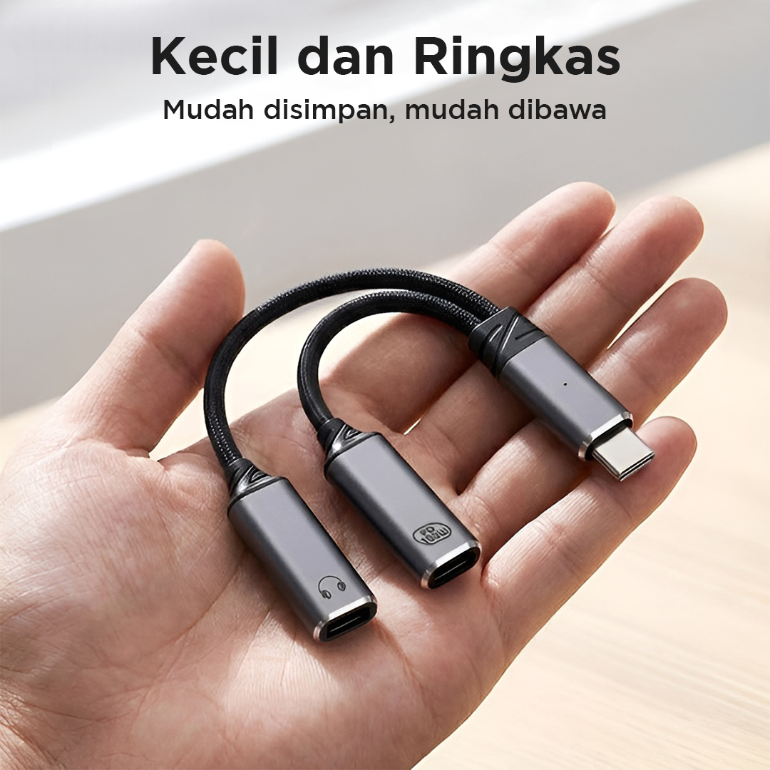 Gambar produk DIXSIG Kabel OTG 2in1 USB Type C Male to Lightning Type C Charging - DG21